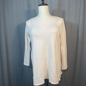 Pure Jill Soft Touch‎ Cotton Tunic Top M Light Pink Balletcore Office Normcore